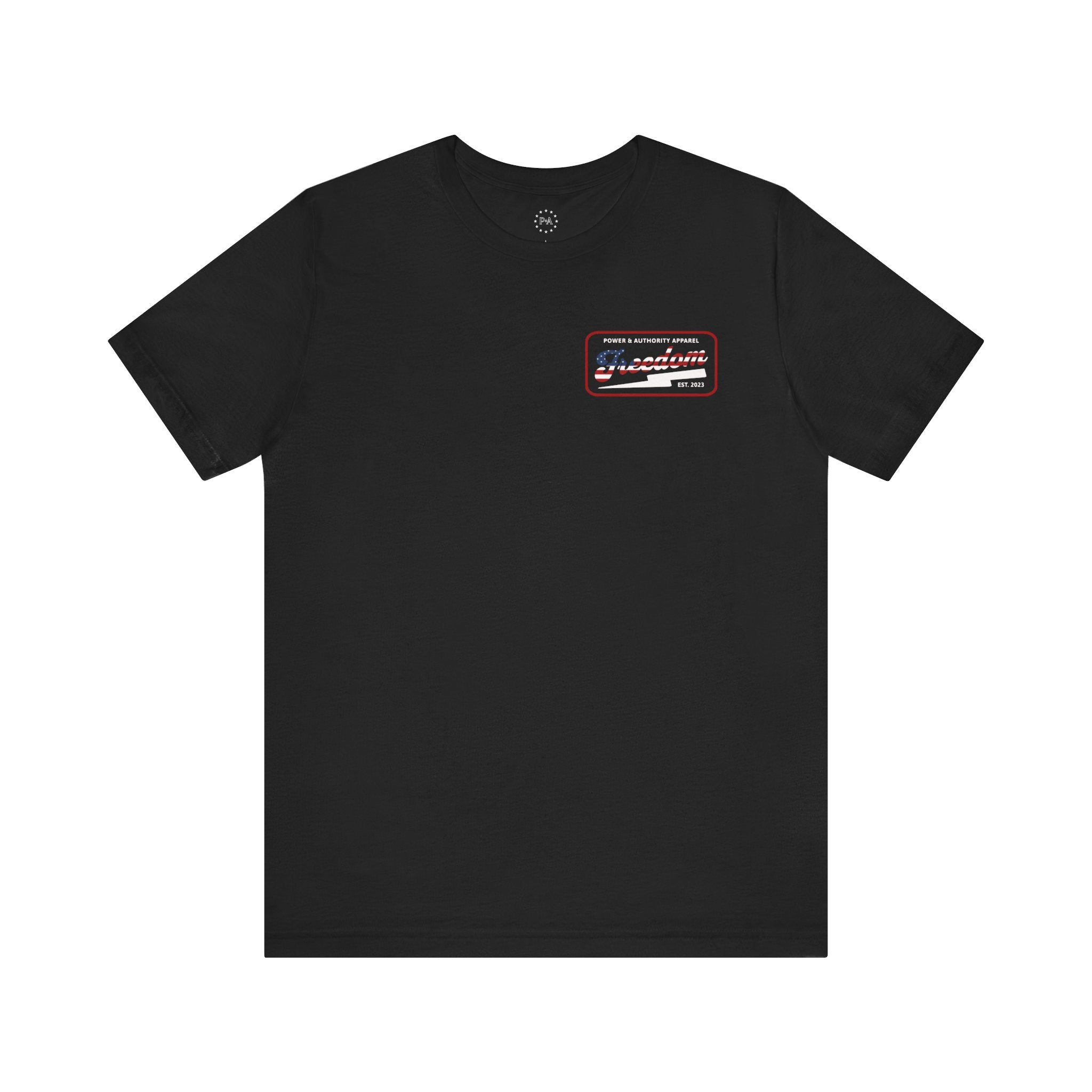 ☆FREEDOM☆ side logo t-shirt black red FD24SMTS004BRD Freedom Tee – Power and Authority Apparel